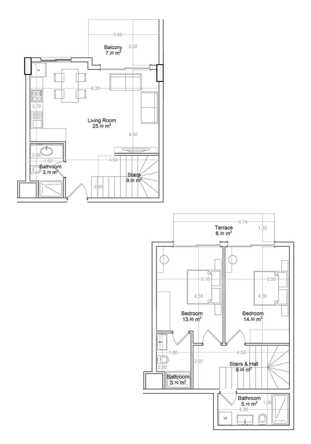 2+1 Duplex for sale in Building B, Yekta Green Life Gazipasa Residence, Gazipasa, Turkey No. 64
