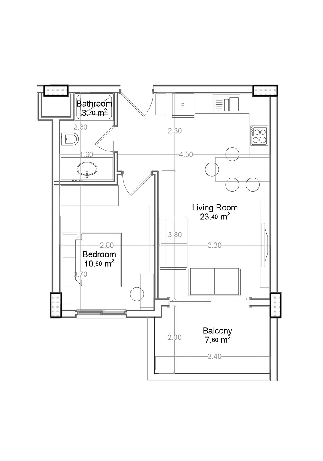 1+1 Apartment for sale in Building C, Yekta Green Life Gazipasa Residence, Gazipasa, Turkey No. 30