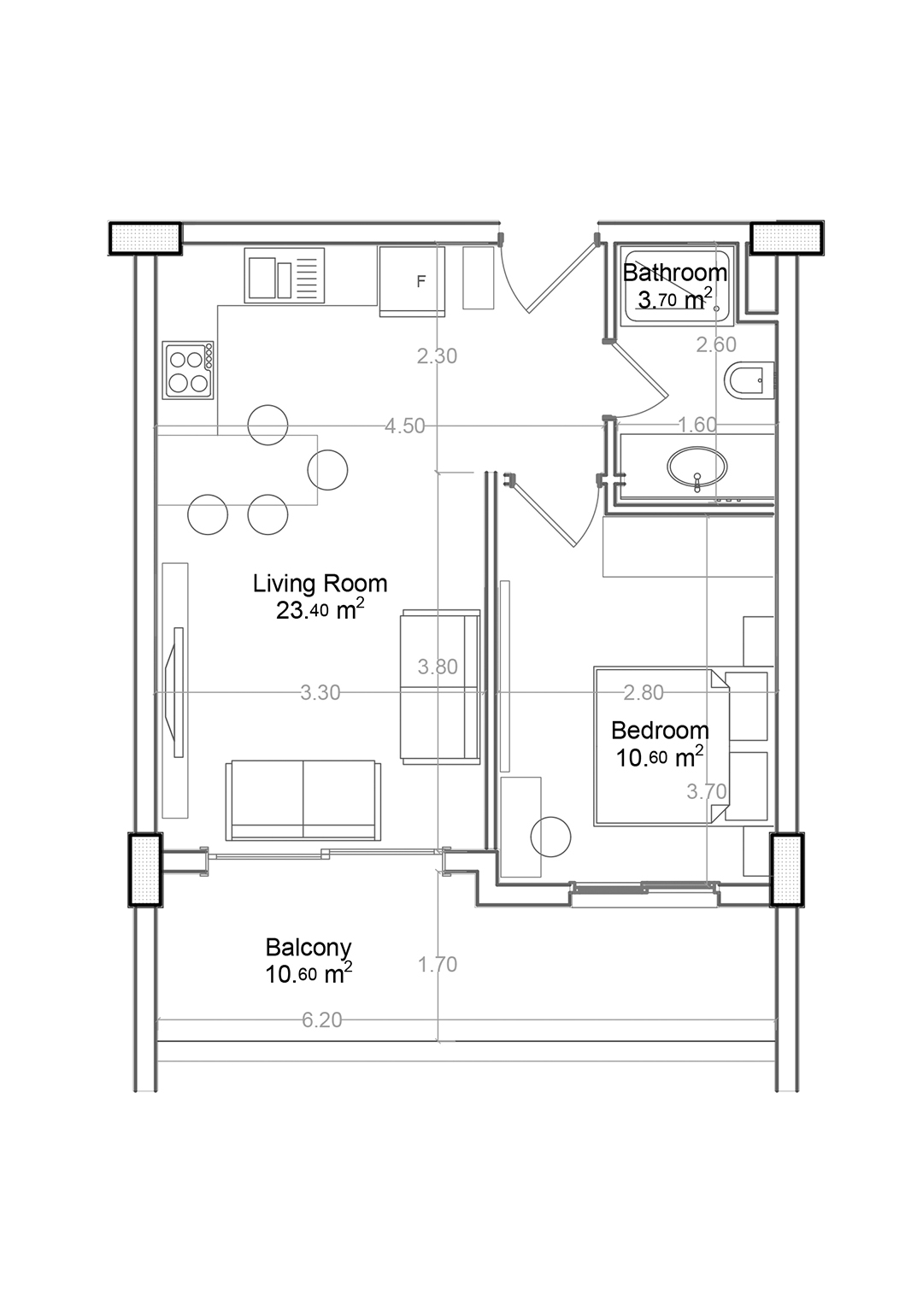 1+1 Apartment for sale in Building C, Yekta Green Life Gazipasa Residence, Gazipasa, Turkey No. 23