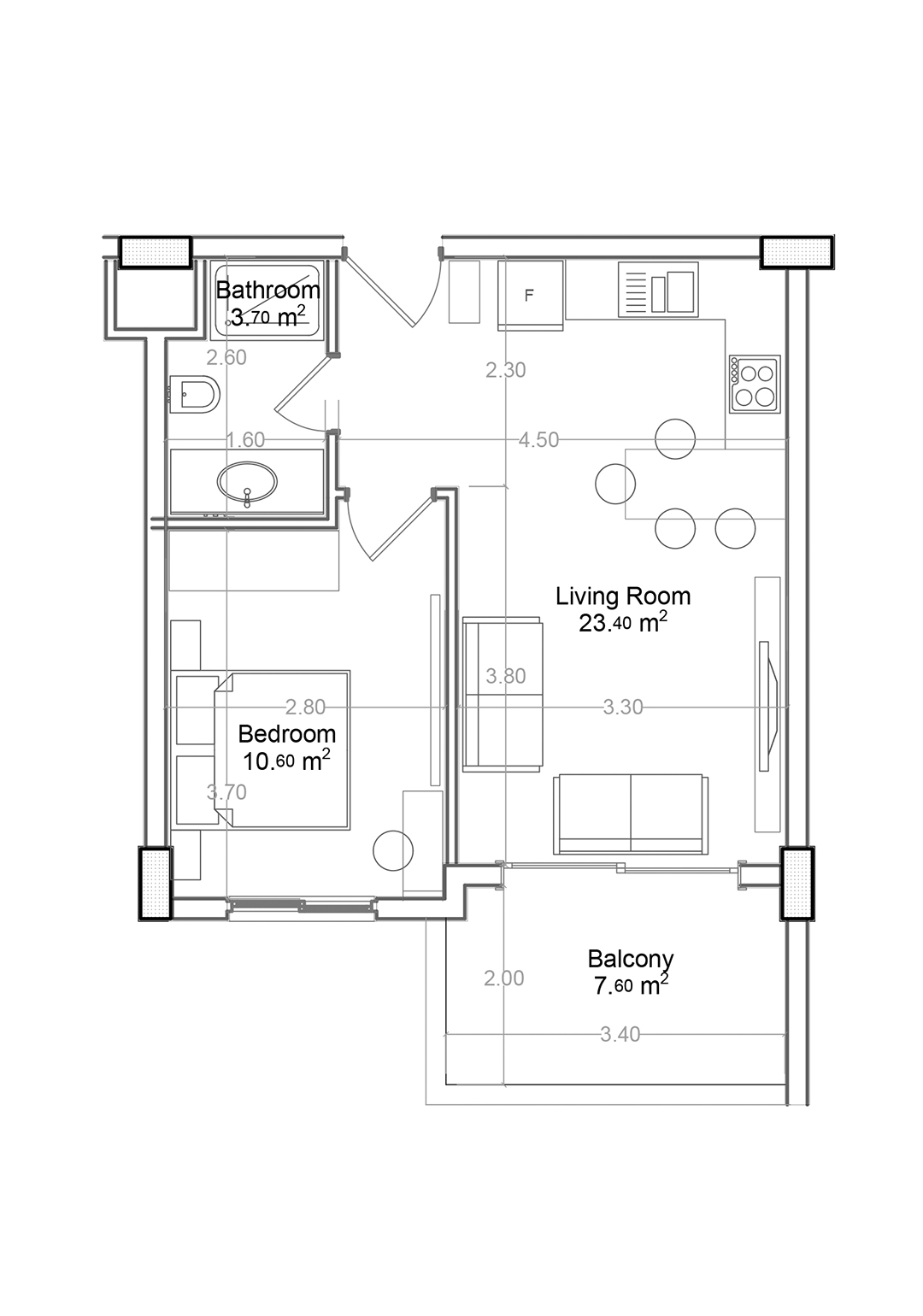 1+1 Apartment for sale in Building C, Yekta Green Life Gazipasa Residence, Gazipasa, Turkey No. 24