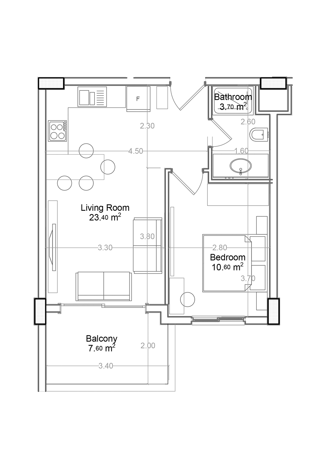 1+1 Apartment for sale in Building C, Yekta Green Life Gazipasa Residence, Gazipasa, Turkey No. 16