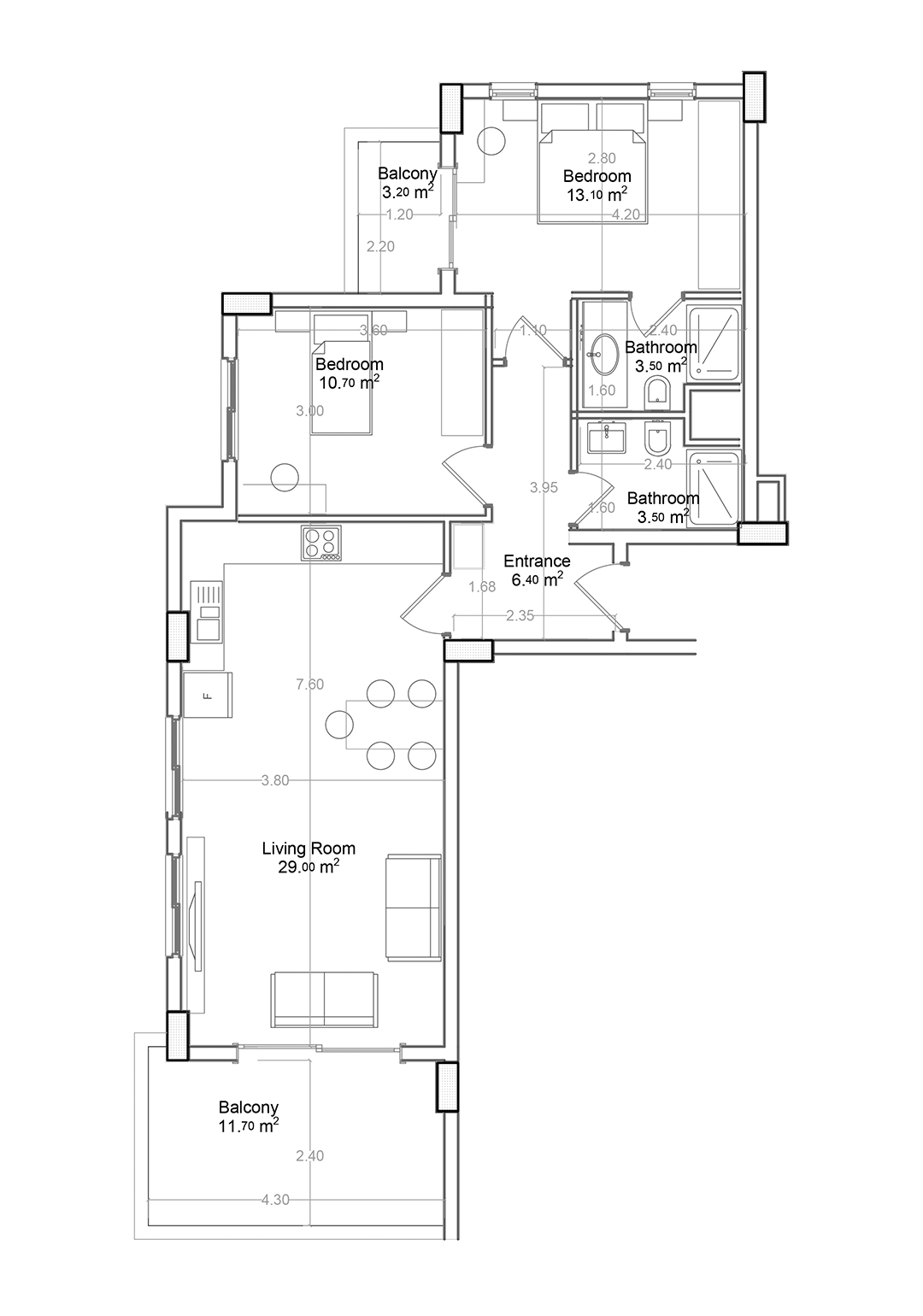 2+1 Apartment for sale in Building C, Yekta Green Life Gazipasa Residence, Gazipasa, Turkey No. 35