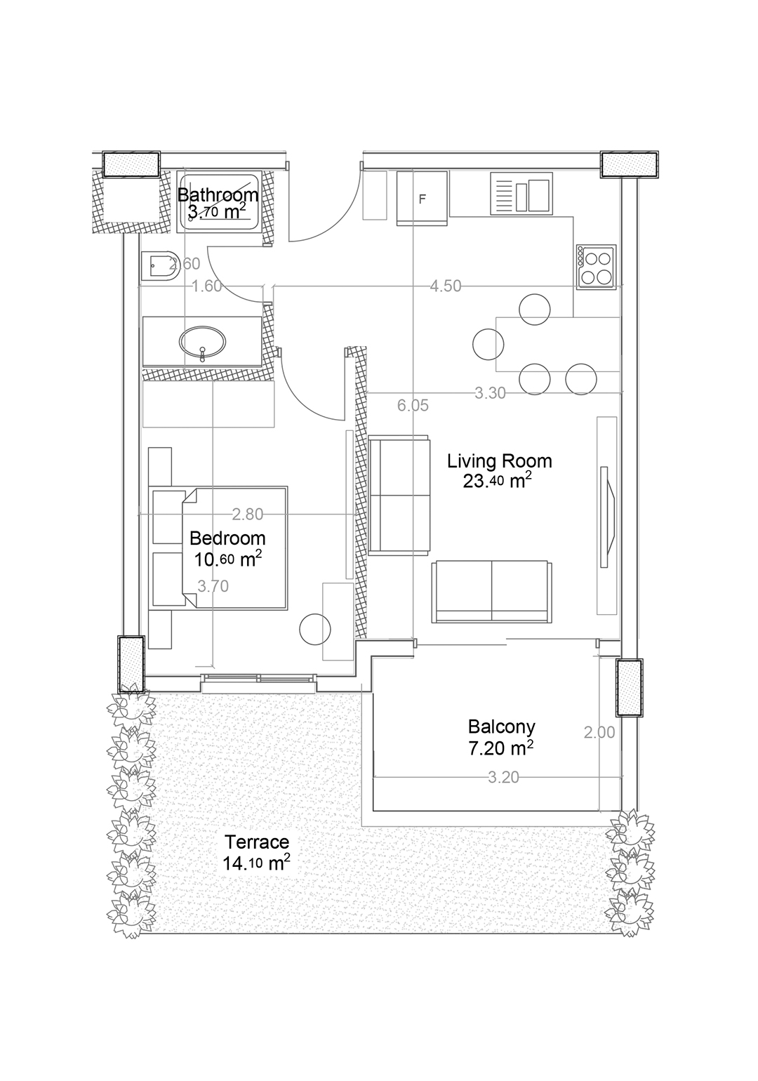 1+1 Apartment for sale in Building B, Yekta Green Life Gazipasa Residence, Gazipasa, Turkey No. 11